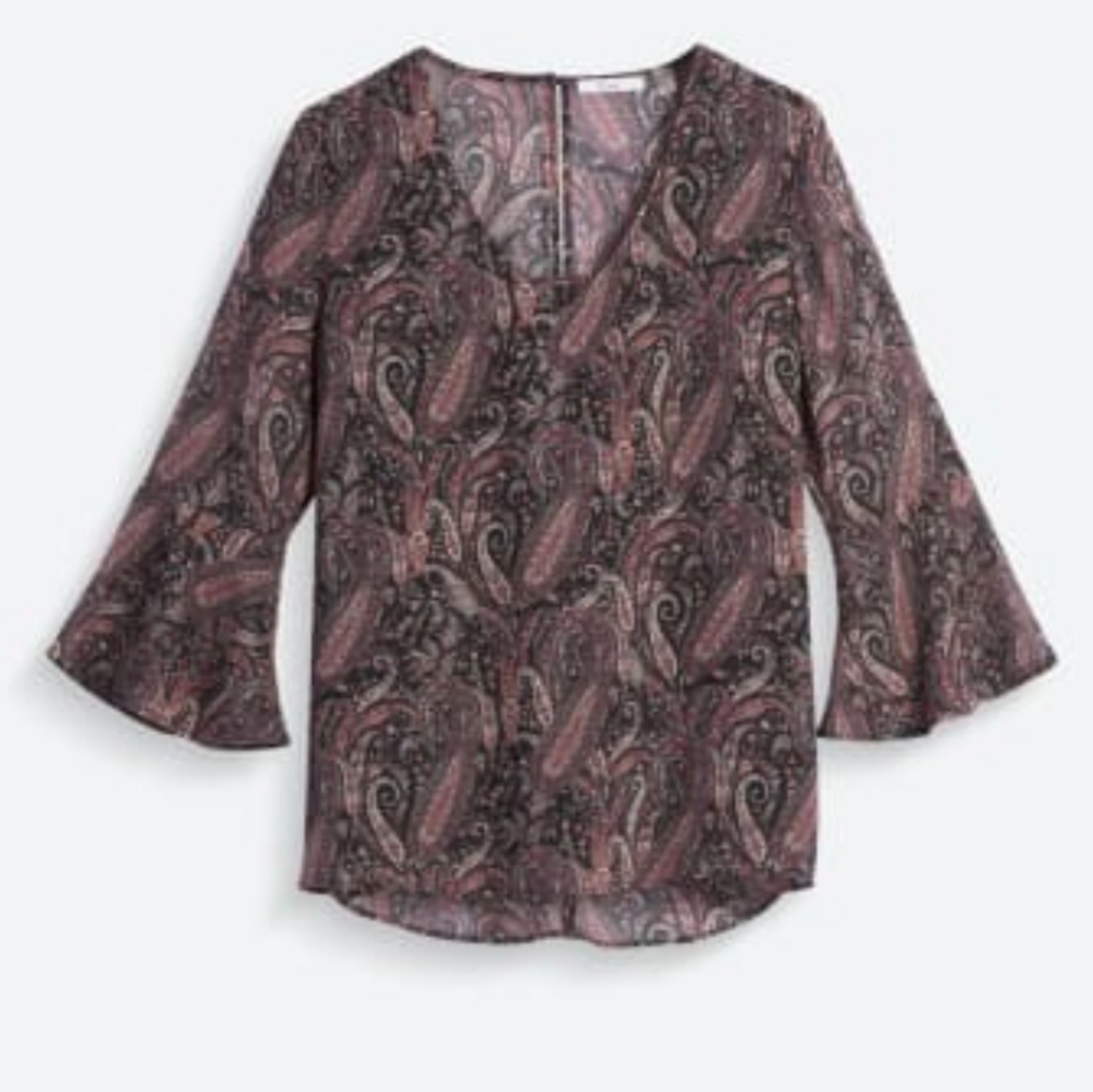 Dex Paisley V-Neck Blouse